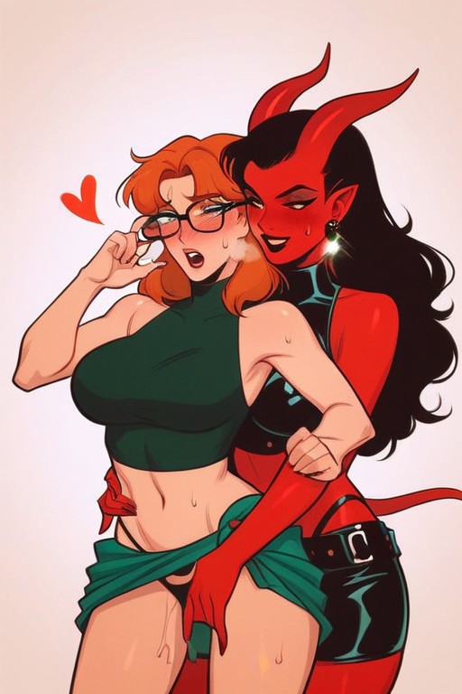 Looking At Camera, Heart Earrings, Avergonzada Hentai IA