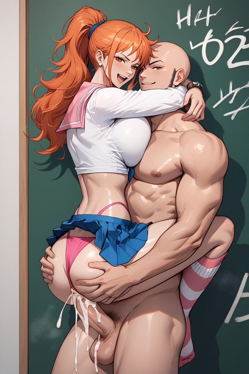 Pink Sailor Shirt, Sexo En Brazos, Corrida Hentai IA