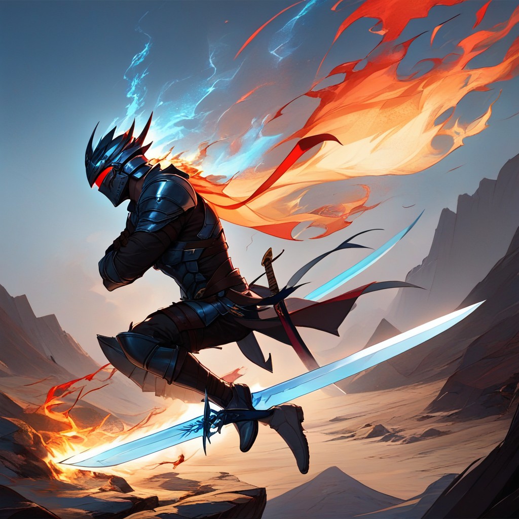 A Frozen Burning Blade, Flying In The Air, Desert Hentai AI Porn
