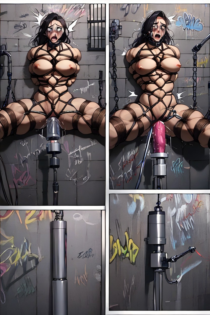Perky Breasts, Legs Spread, Drooling AI Porn