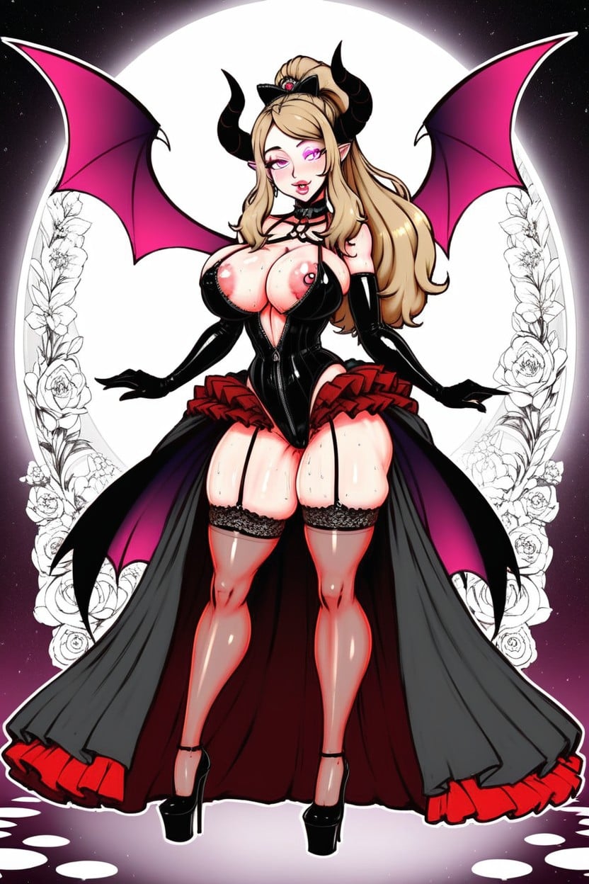 Highlights, Confident Expression, Perfect Tits Hentai IA