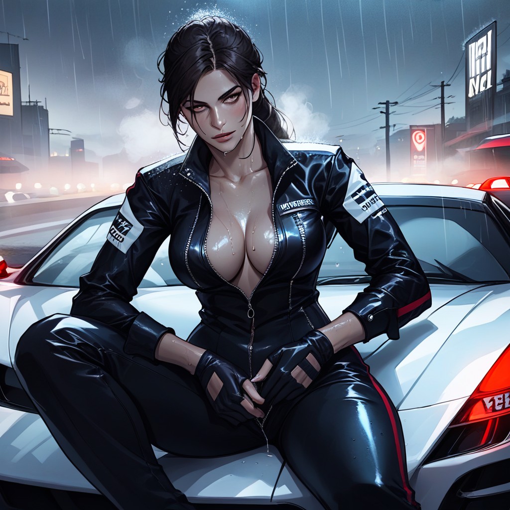 Shiny Skin, Steam Rising, Rounded Ass AI Porn