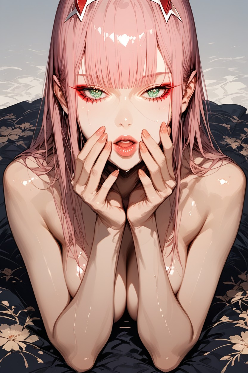 Blushing, Front View, Bend Knees Hentai IA