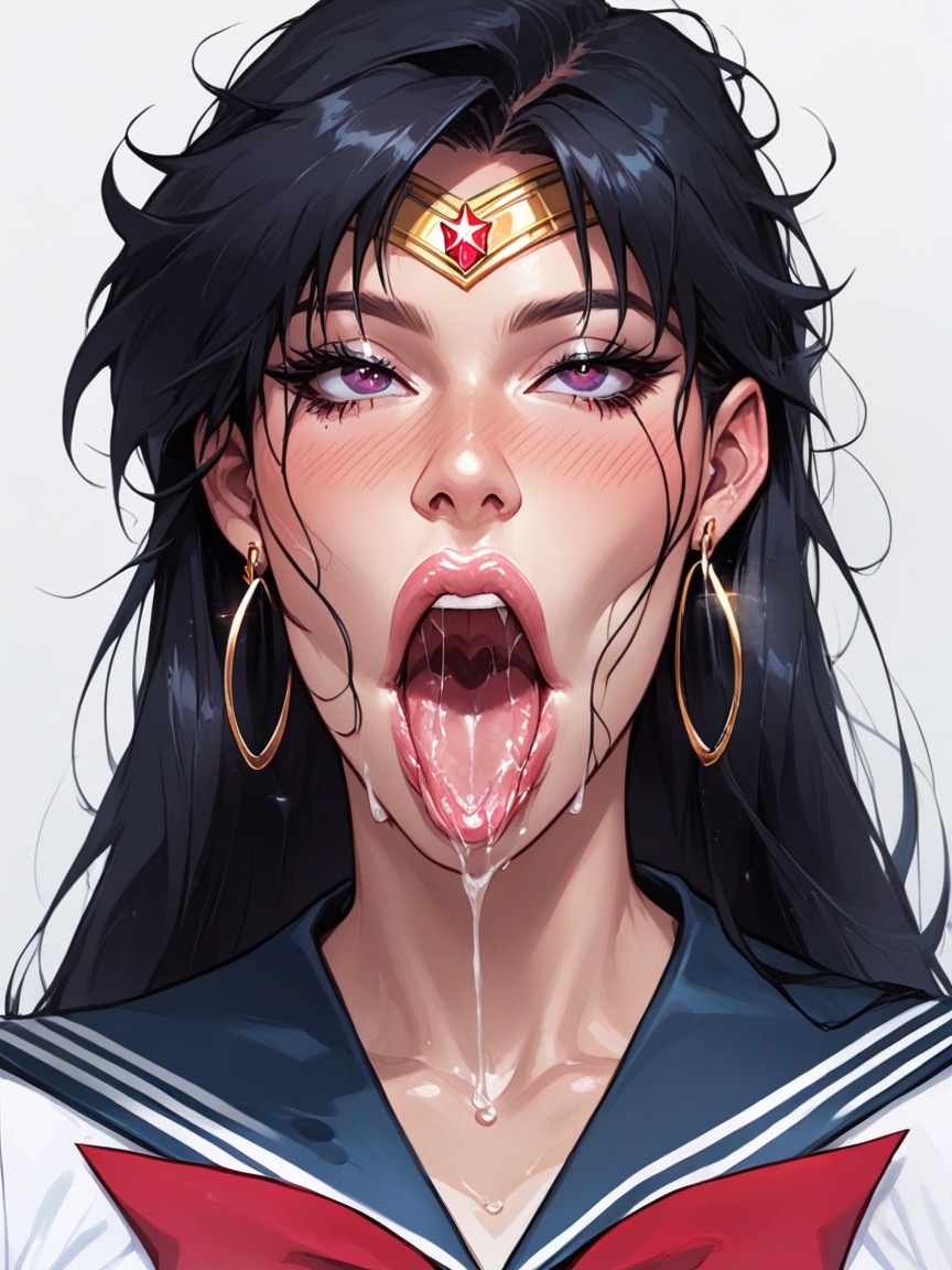 Sexy Eyes, A Close-up Face, Tongue Out AI Porn