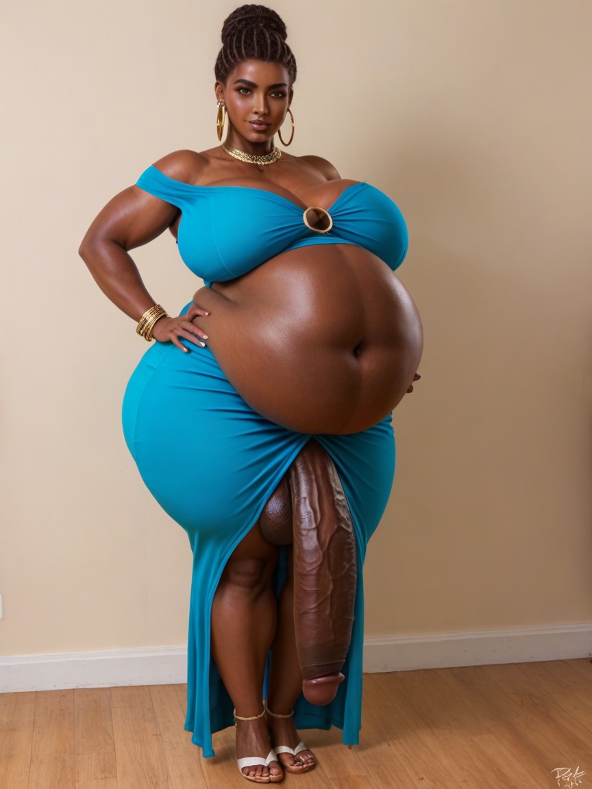 Boobs Out, Hdr, Thick Cock Shemale AI Porn