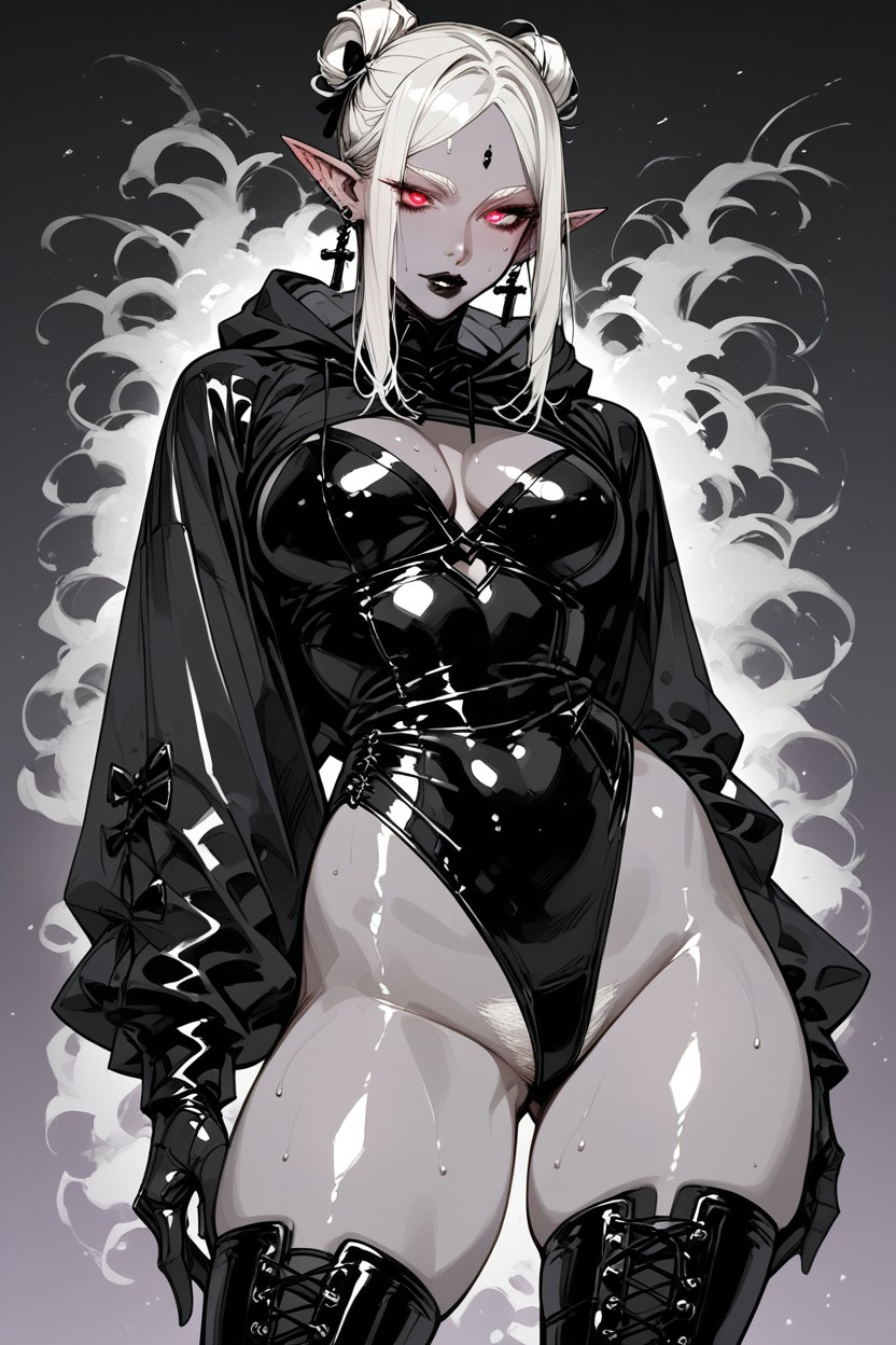 Black Lipstick, In Heat, White Eyebrows Hentai IA