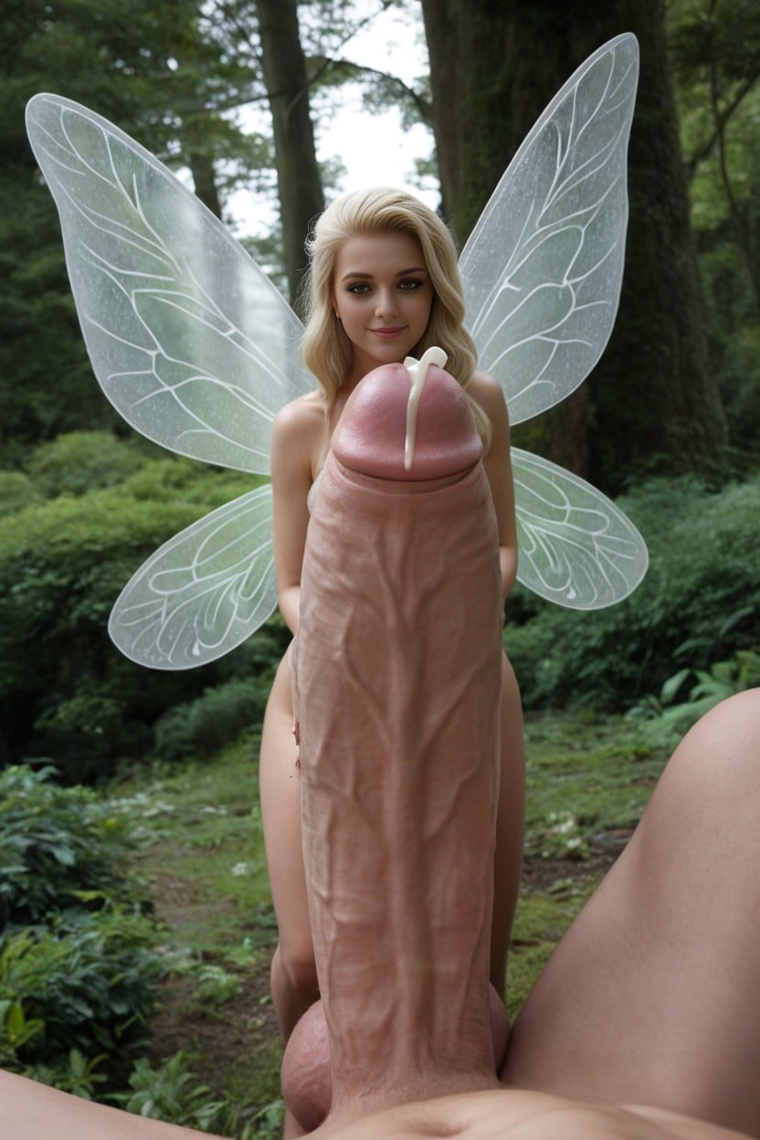 Cock Bigger Than Her Body, Droopy Foreskin, Blonde Fairy AI Porn
