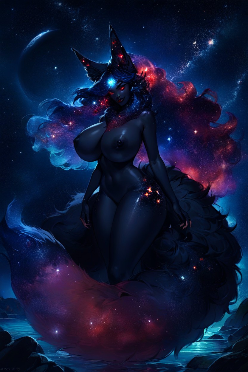 Cosmic Waterfall, Lipstick, Huge Black Hole Latina AI Porn