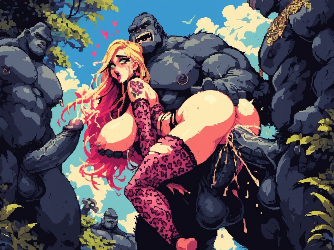 Pink Hair, Cumshot, Squishy Breasts AI Porn