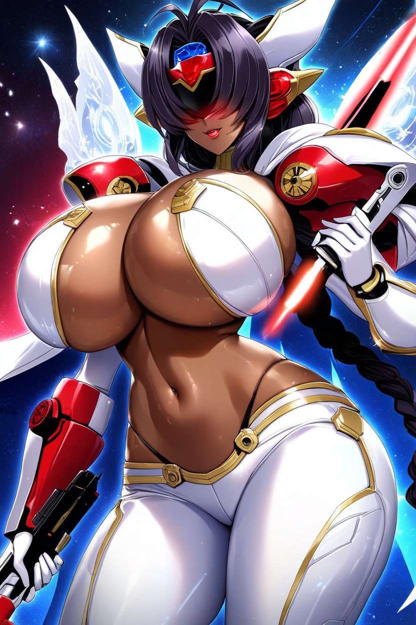 "garuda From Warfame", Horns, Hyper Gigantic Breasts AI Porn