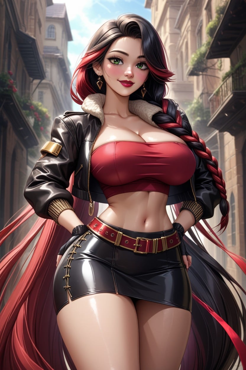Fluffy Red Fur On Neck, Hands On Hips, Rapunzel Hentai AI Porn