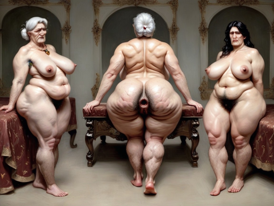 Extremely Large Ass, Gaping Anus Wide, Dark Hairy Gaping Swollen Anus AI Porn