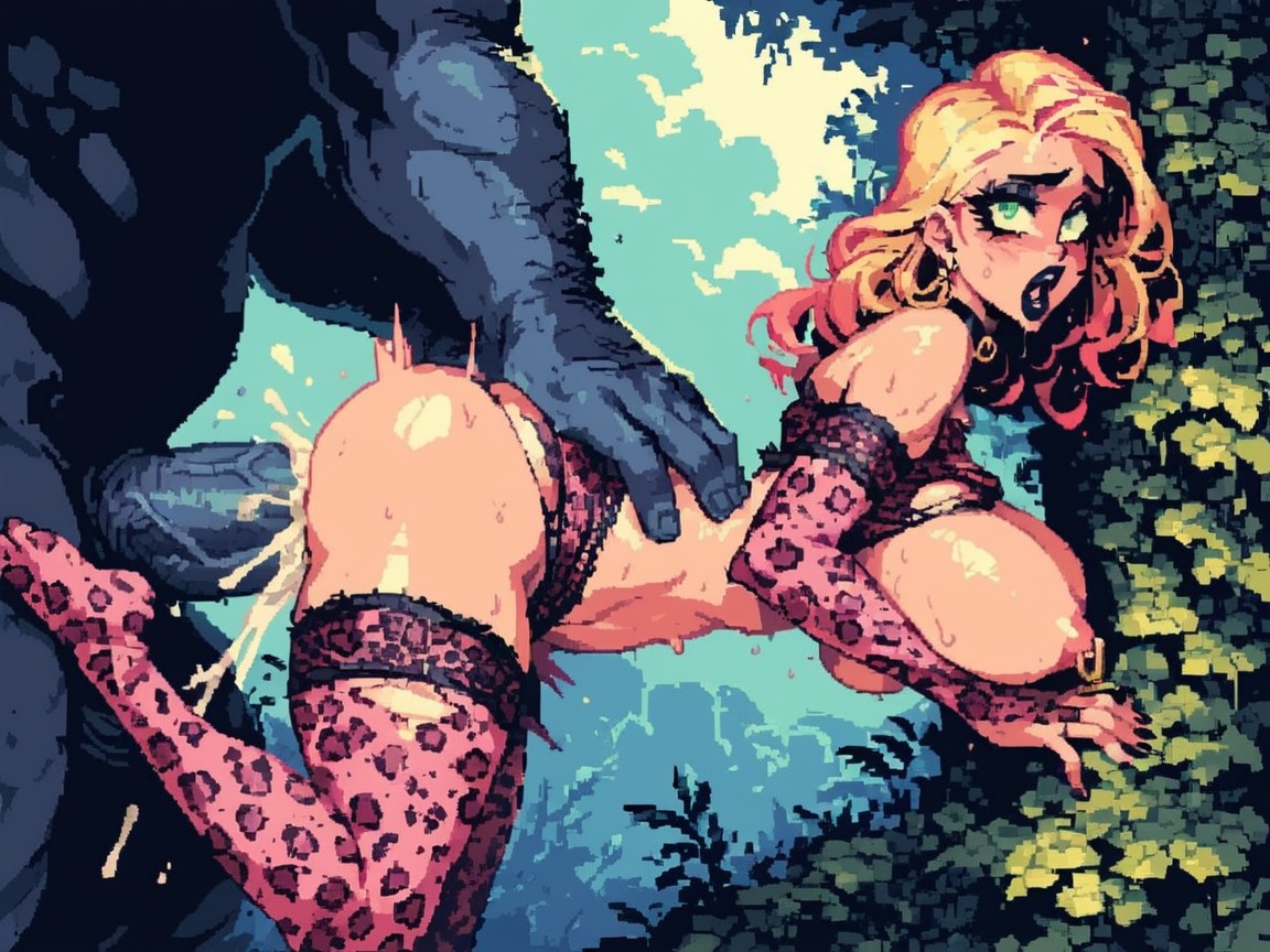 Extremely Beautiful Goth Bimbo, Breasts Busting Out, Top Down AI Porn