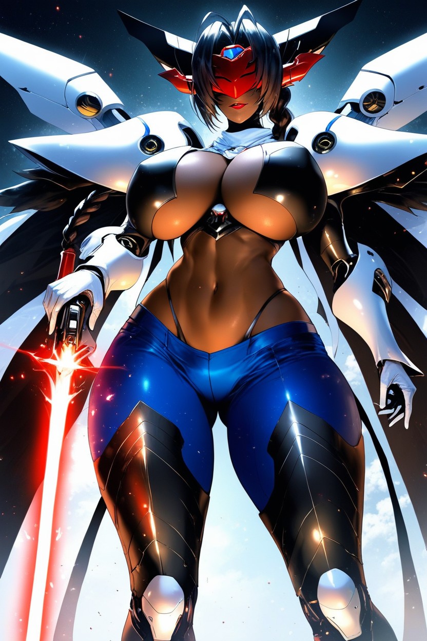 Huge Cyber Wings, Huge Ass, Red Lipstick Porno IA