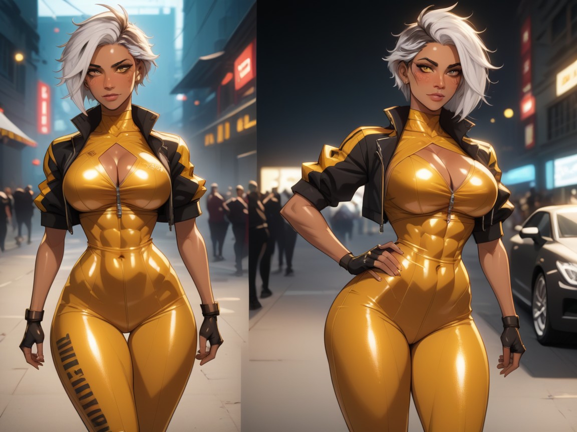 Squared Chest Width, Driver, High Hip Cutouts Latina AI Porn