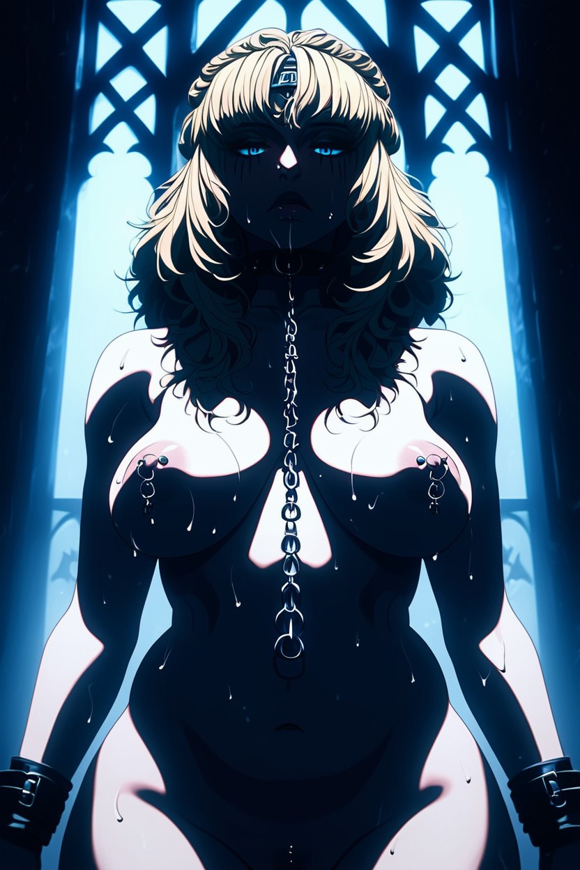 Head Low, Nipple Piercings With Chain To Clitoris Piercing, Snowing AI Porn