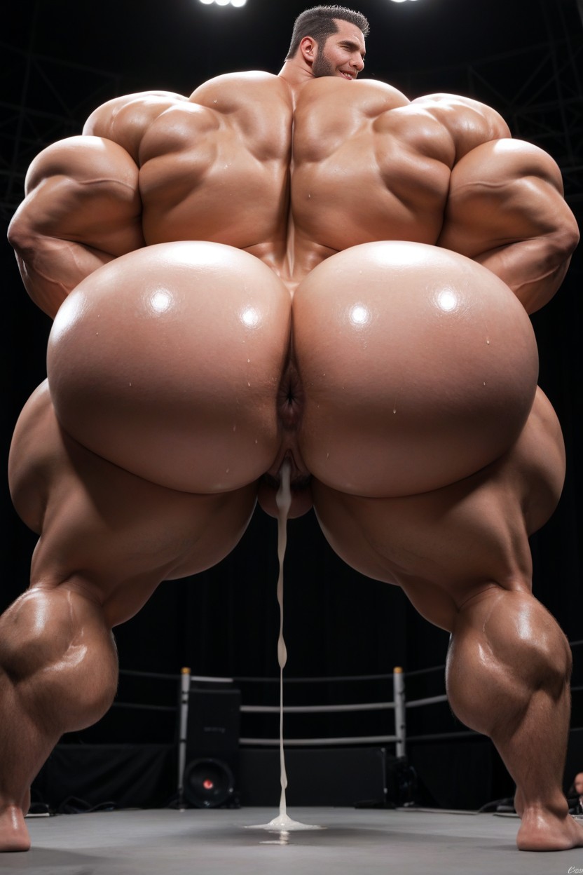 Naked, Spreading Legs, Huge Hyper Nipples AI Porn
