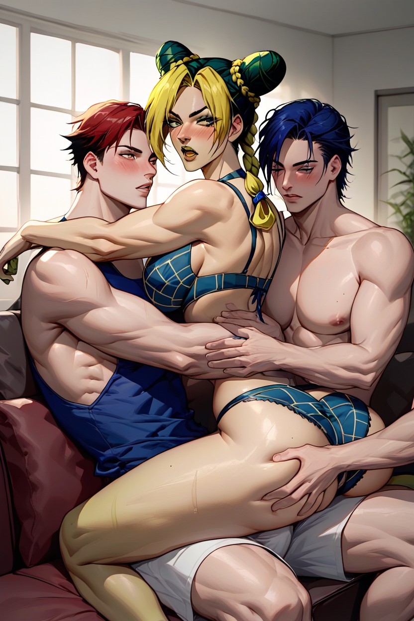 Jolyne Looking At Viewer, Figura Reloj De Arena, Breasts To Face Hentai IA