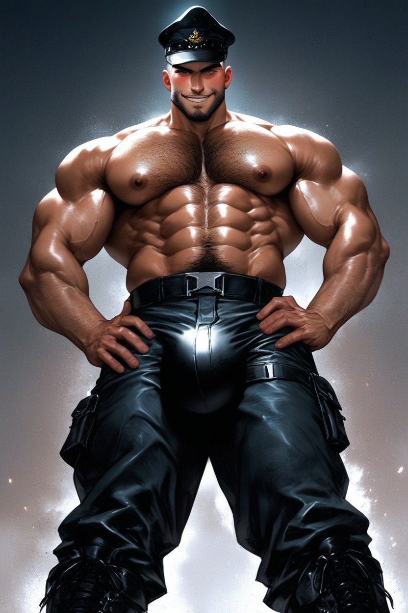 Manly, Waist Shot, Rugged AI Gay Porn