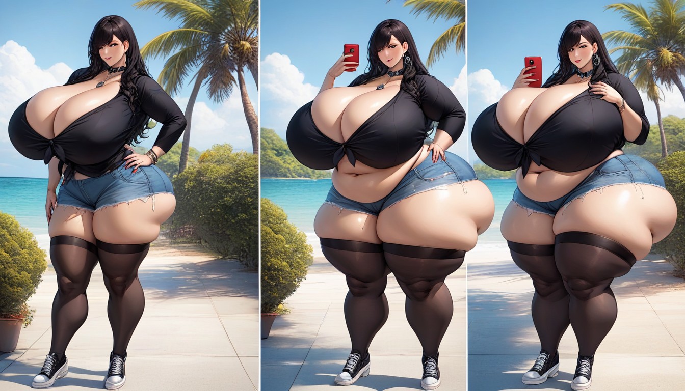 Hyper Mega Fat Ass Expansion, Cleavage, The Most Mega Ultra Hyper Enlarging Fat Breasts Expansion BBW AI Porn