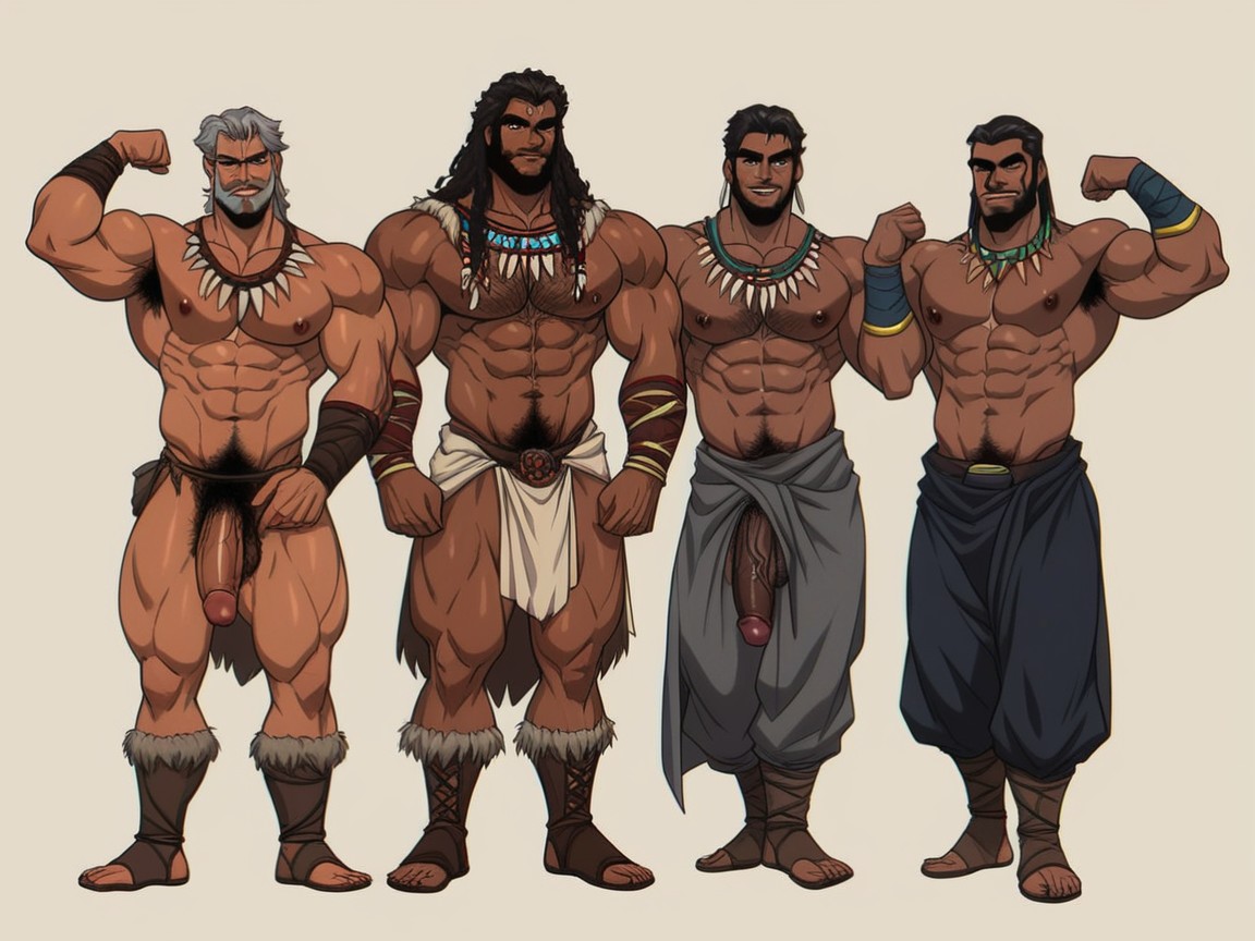 Flexing, Large Ass, Warriors AI Gay Porn