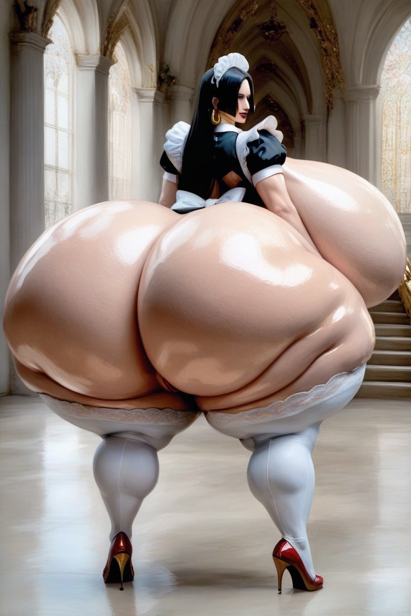 Hyper Giant Ass, Maid Headdress, Hyper Giant Boob AI Porn