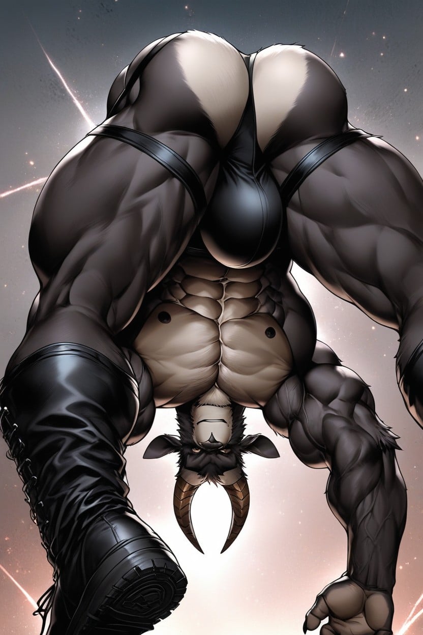 Furry Goat, Rugged, Wide Shoulders AI Gay Porn