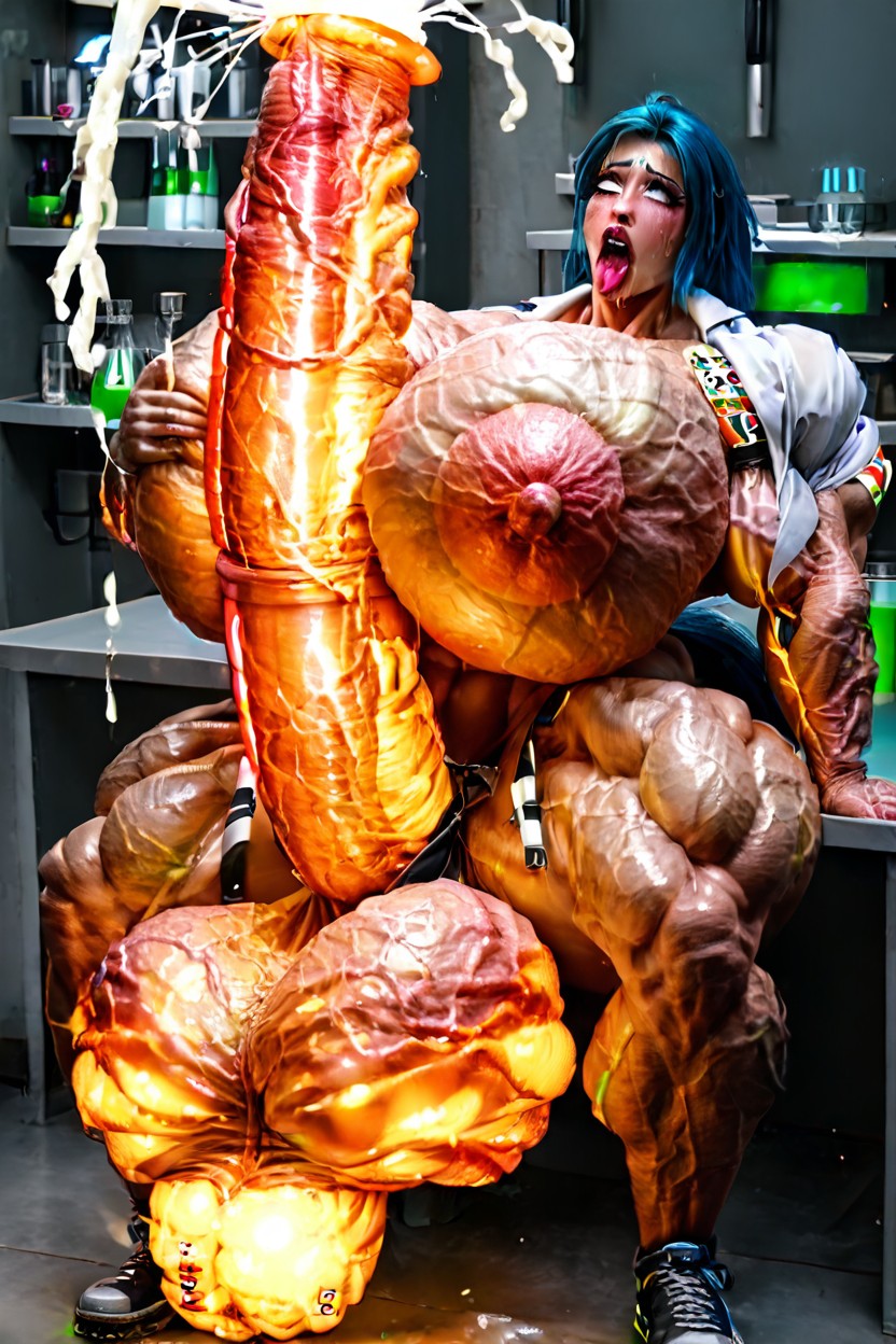 Radioactive Muscles, Impossibly Long Hyper Penis, Hyper Colossal Veiny Horseballs Shemale AI Porn
