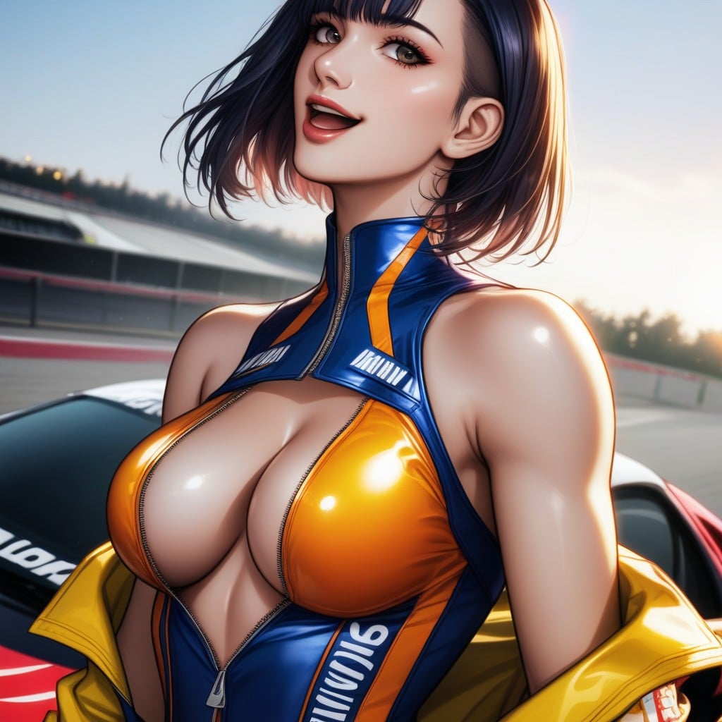 Bangs, Racing Circuit, Bangs Hentai AI Porn