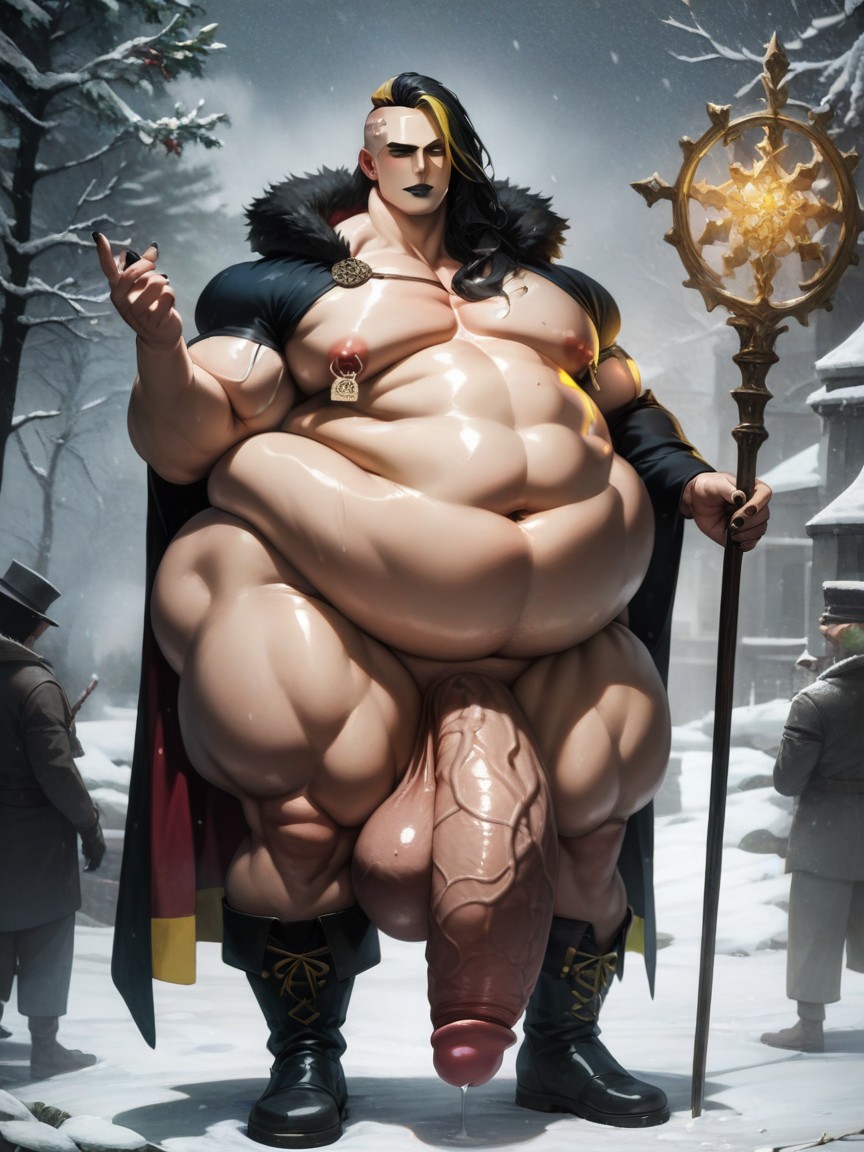 Korean, Open Clothes, Hyper Penis Length AI Gay Porn