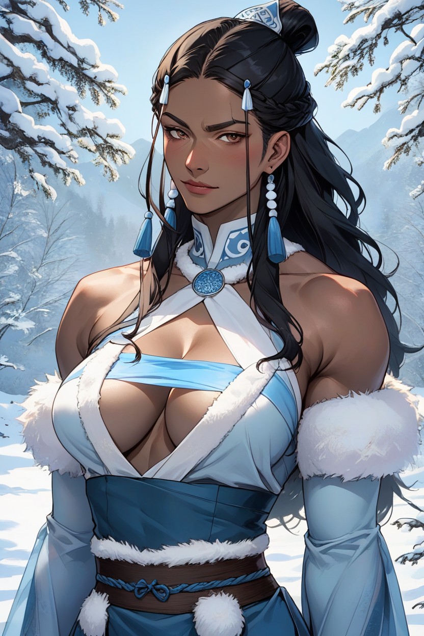 Large Breasts, Anime Style, Dark Skin Hentai AI Porn