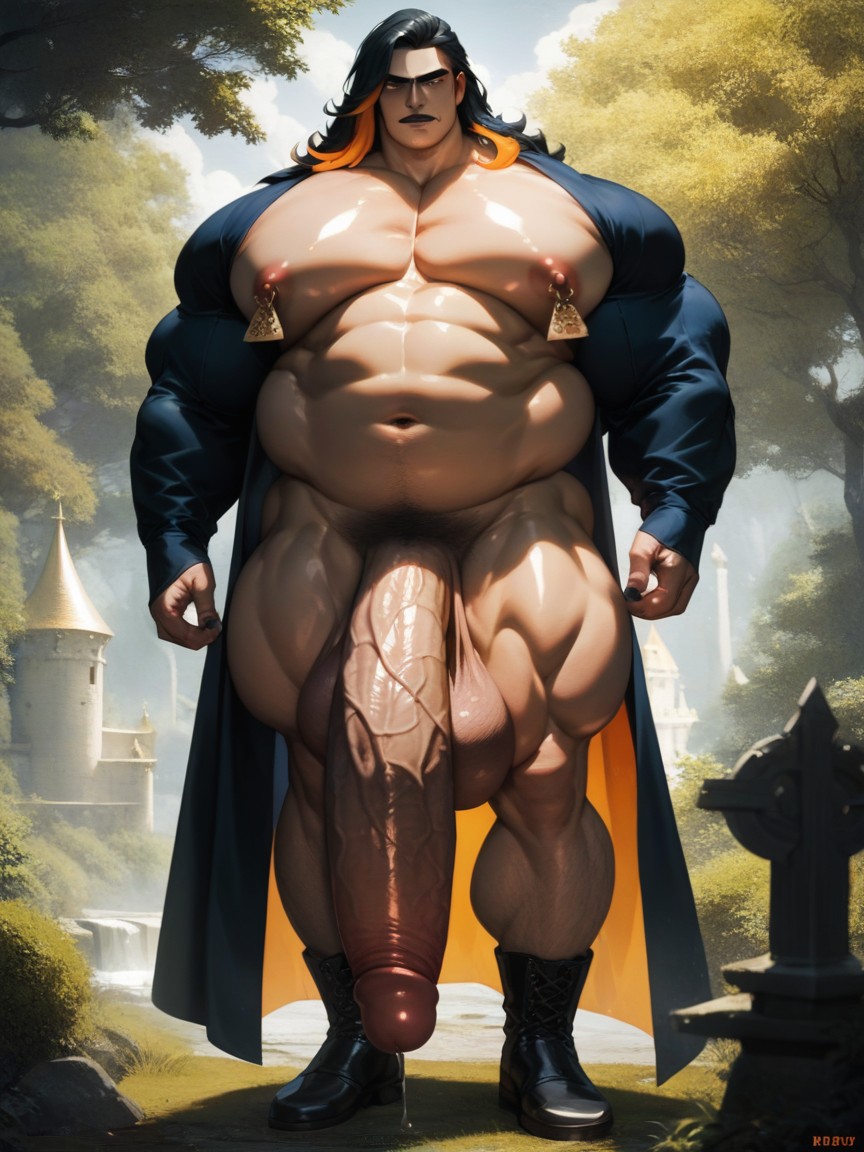 Black Nail Polish, Medieval Castle Setting, Crossdresser AI Gay Porn