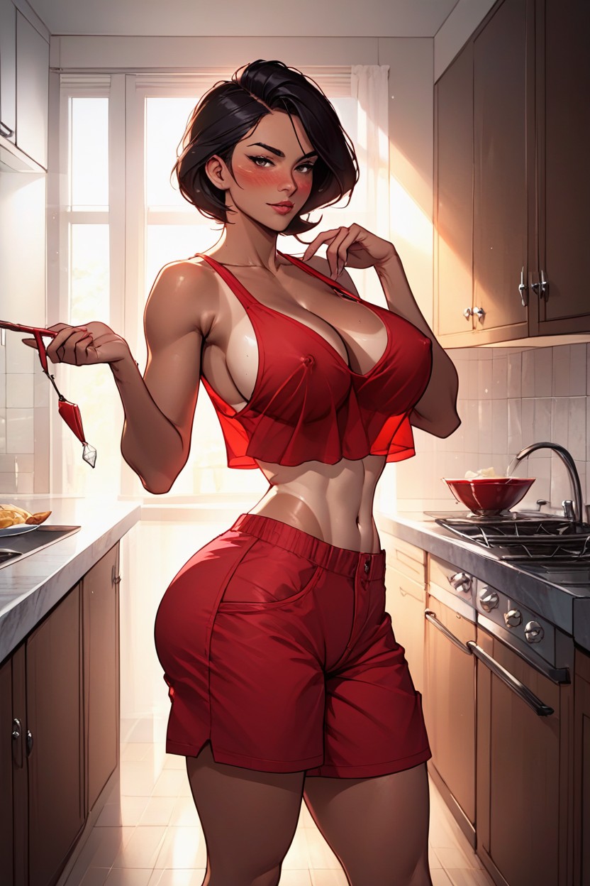 Short Length, Cute, Round Breasts AI Porn