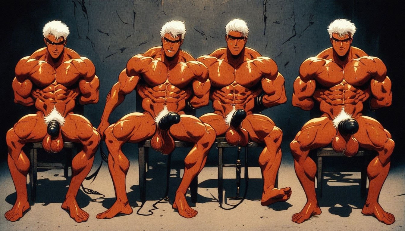 Where You Have One Prisoner And Two Torturers That Are Whipping The Prisoner, Extreme Stretch, Muscular Body AI Gay Porn