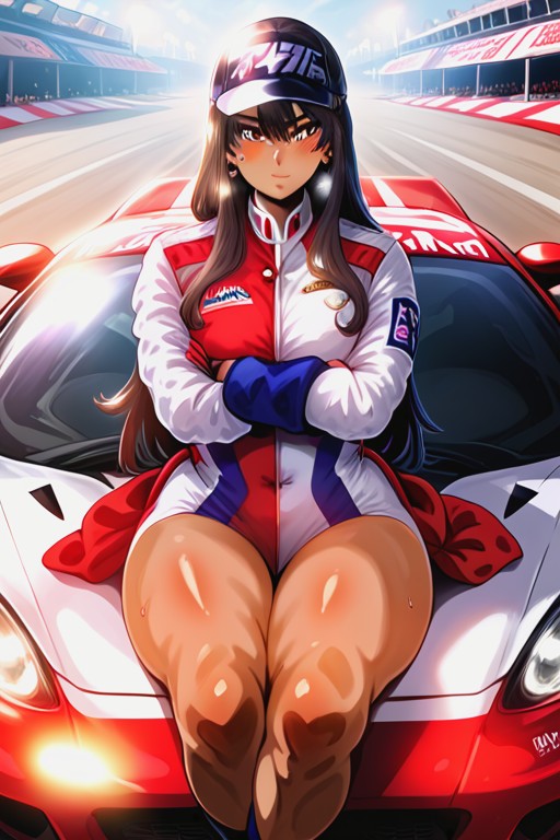 Multiple Vehicles In Picture, Yeux Marrons, Bras Croisés Porno IA Hentai