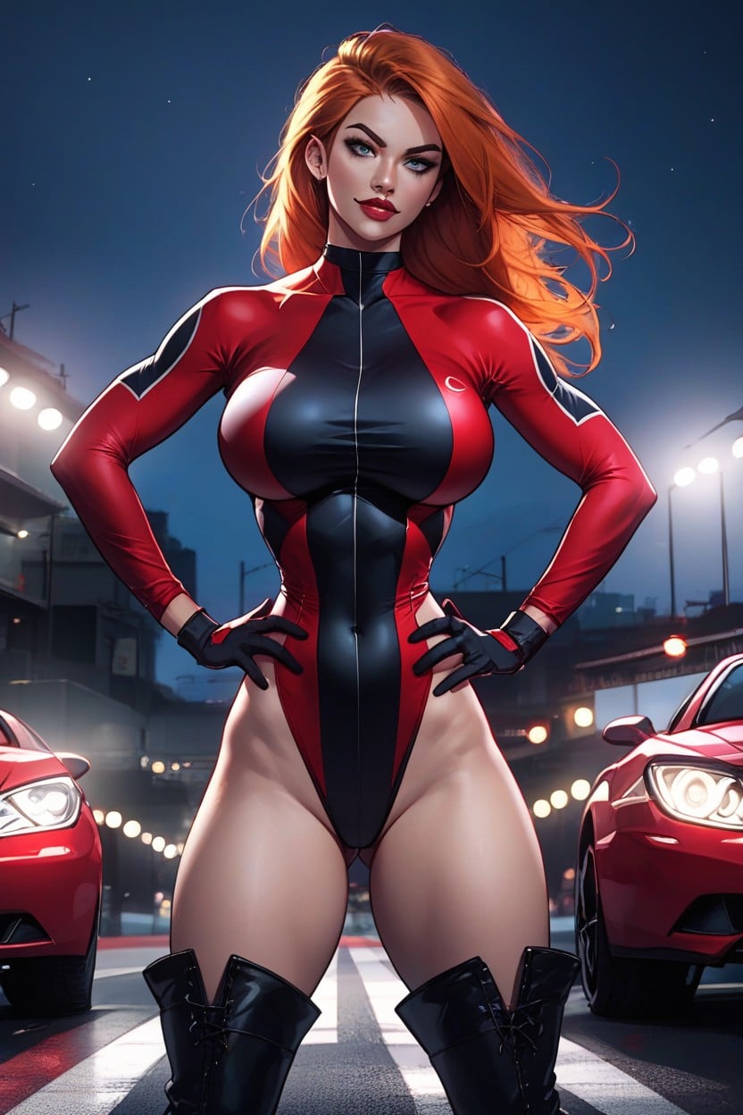 Red Sport Bodysuit, Kim Possible, Hard Shadow AI Porn
