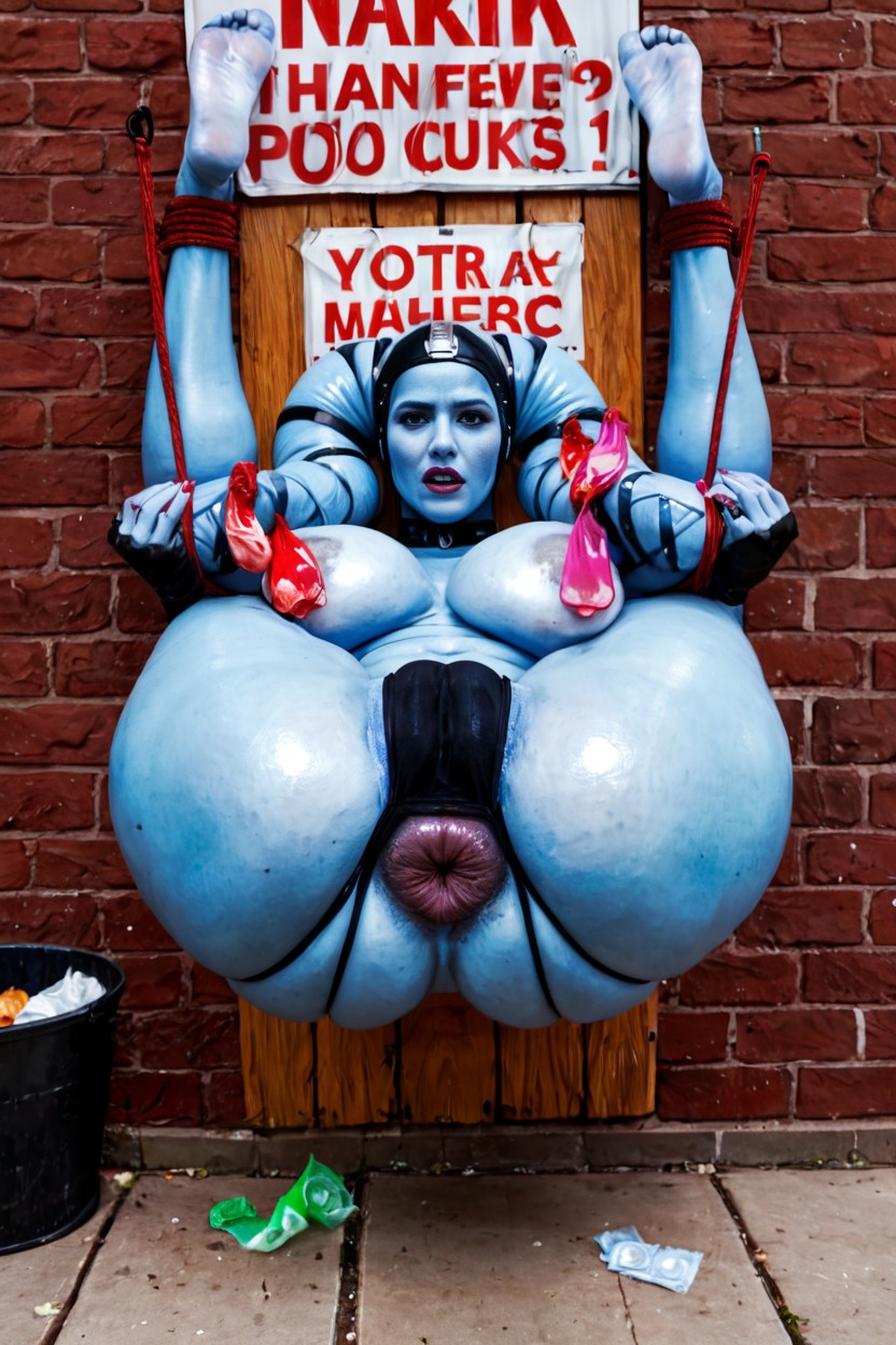Low Sagging Round Breasts, Men Throwing Dildos At Women, Thick AI Porn