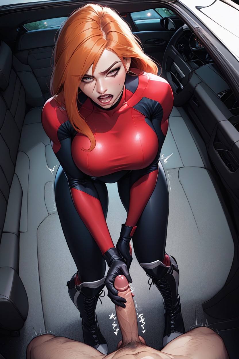 Wasp Waist, In Car, Beautiful Face AI Porn