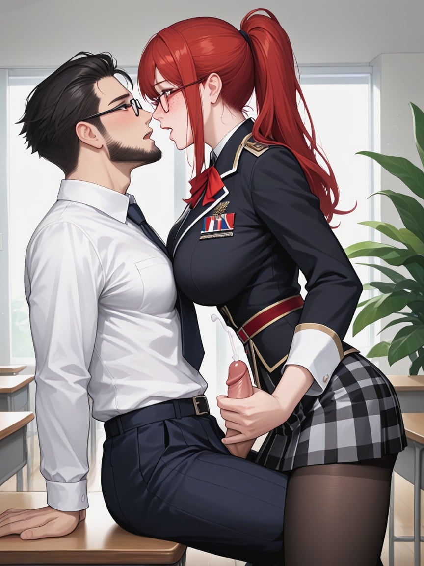 Facing Each Other, Cumshot, White Shirt Hentai AI Porn