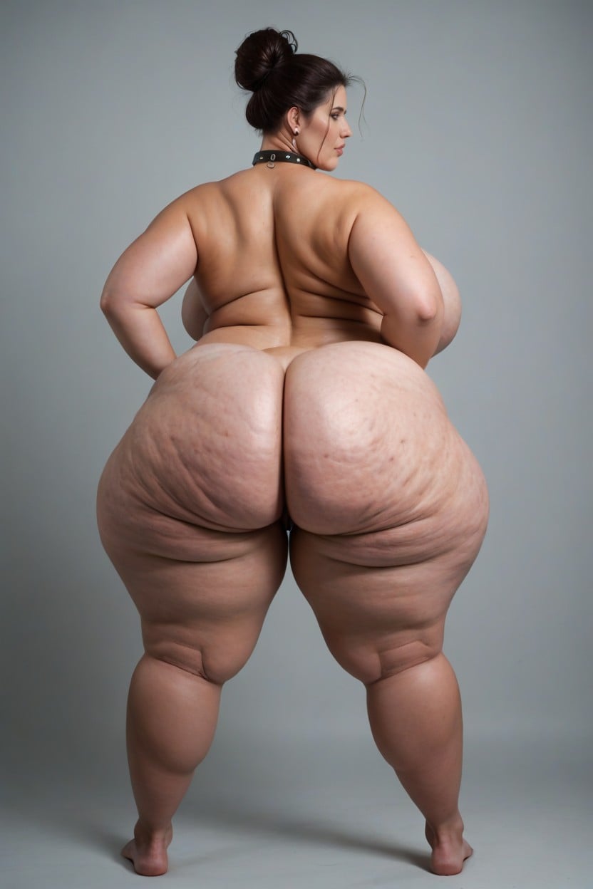 Belly Touching Her Kneecaps, Sagging Belly, Wide Spread Buttocks Porno BBW IA