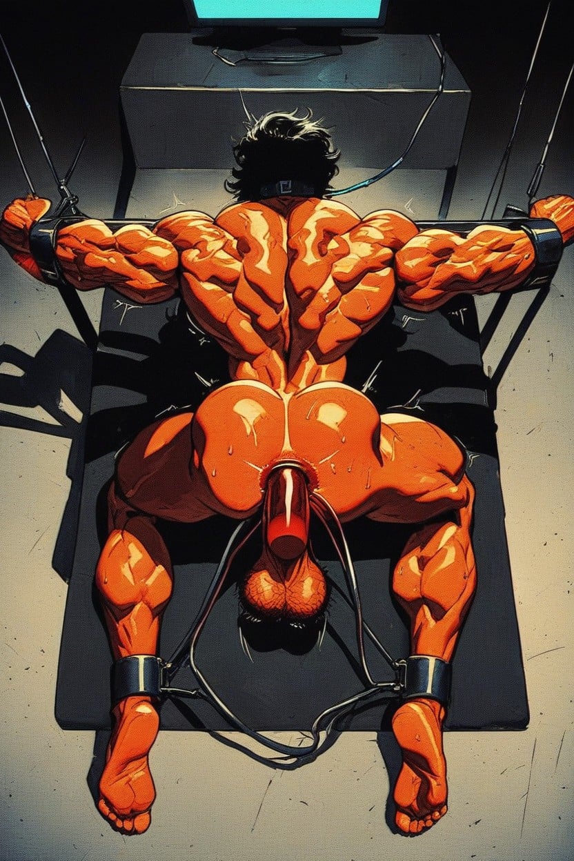 Anus Exposed, Big Balls, Restrained AI Gay Porn