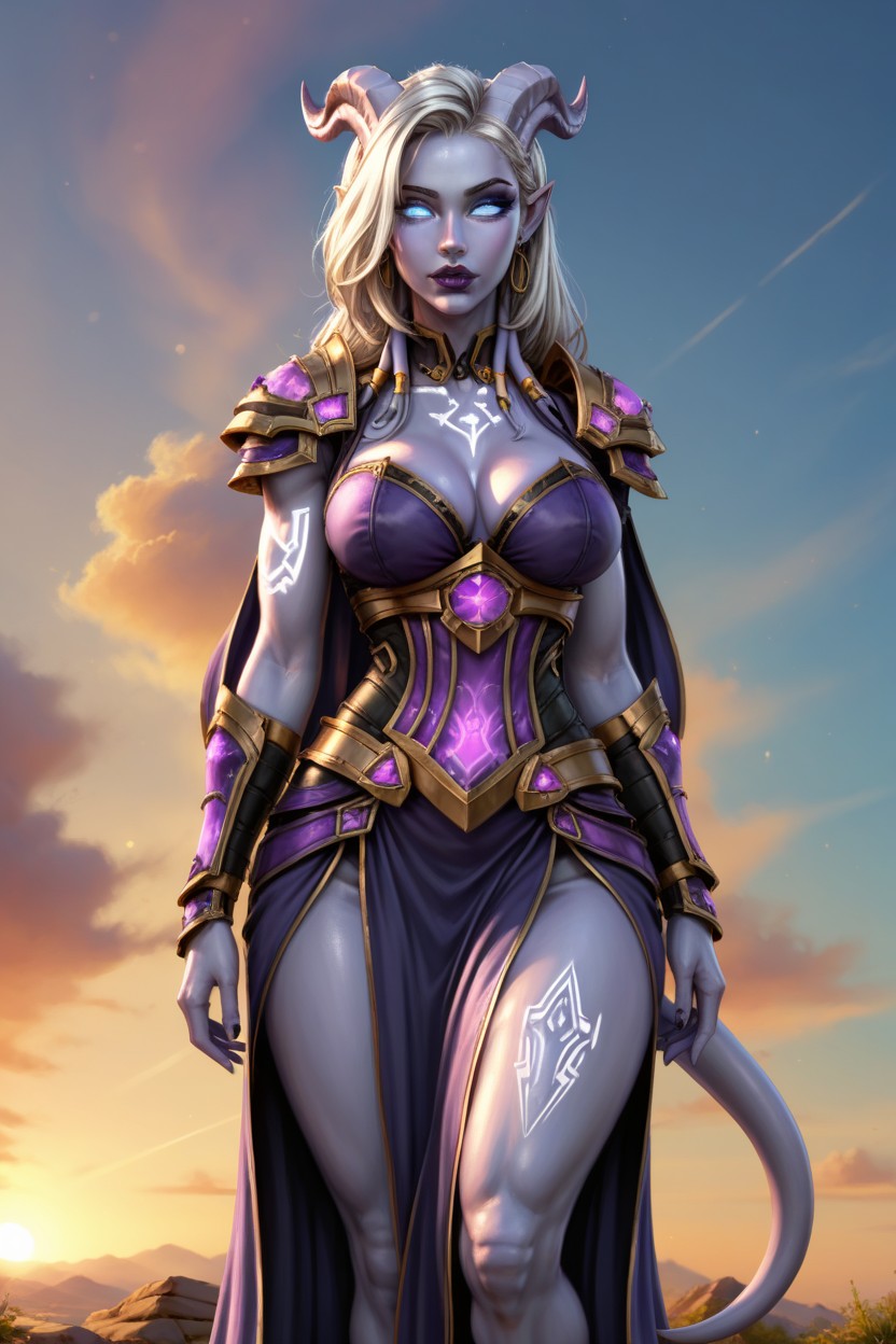 Silver Hair Color, Lean Body, Blue Eyes AI Porn