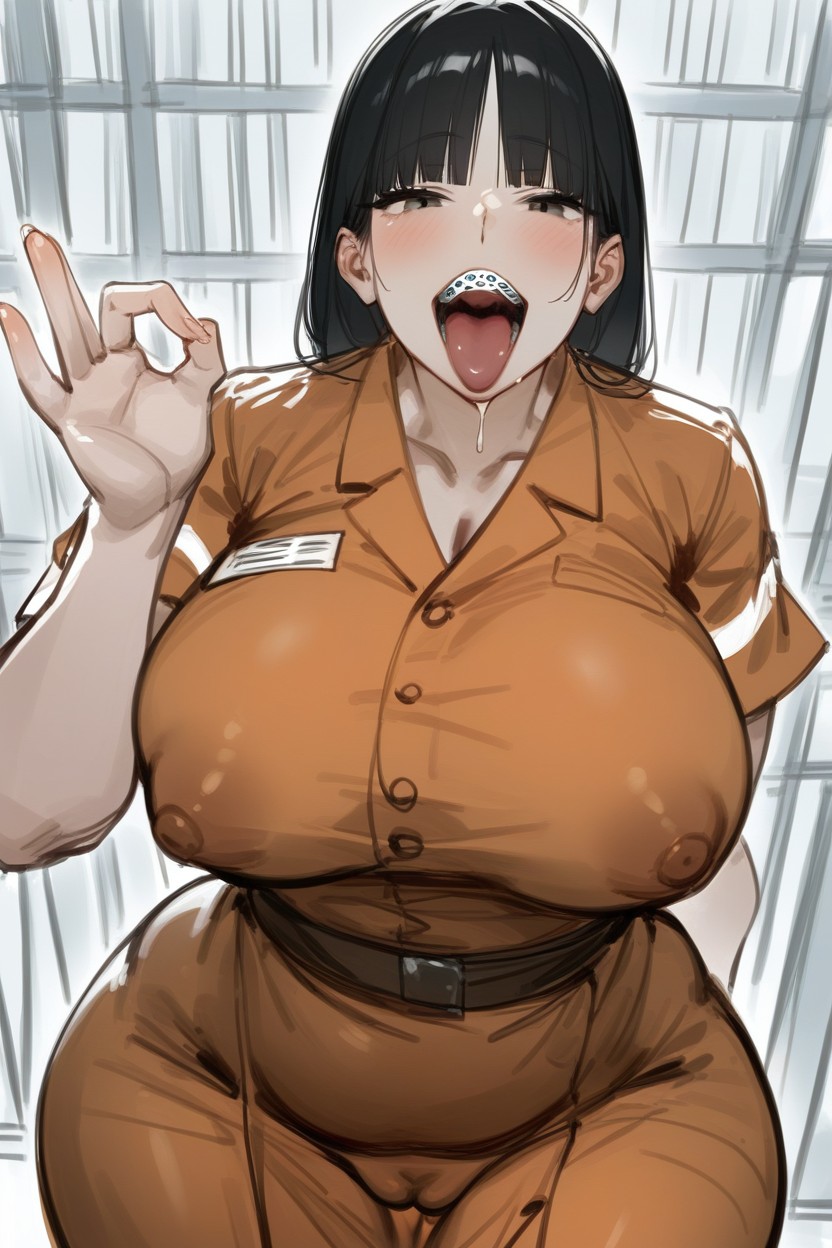 Opened Mouth, Playful, 彎腰 AI黄漫