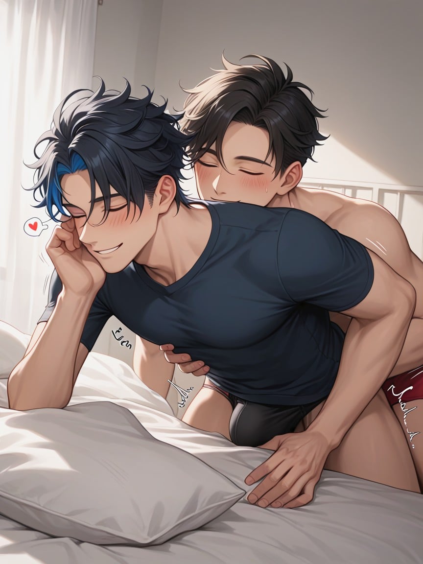 Happy, Manhwa Art Style, Love Hearts AI Gay Porn
