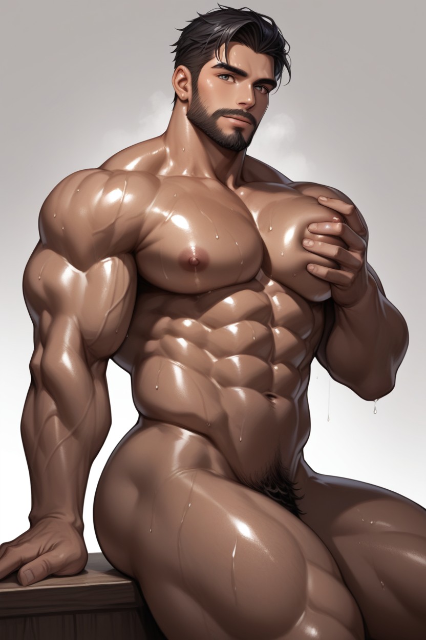 Sweaty, Thighs, Black Hair AI Gay Porn
