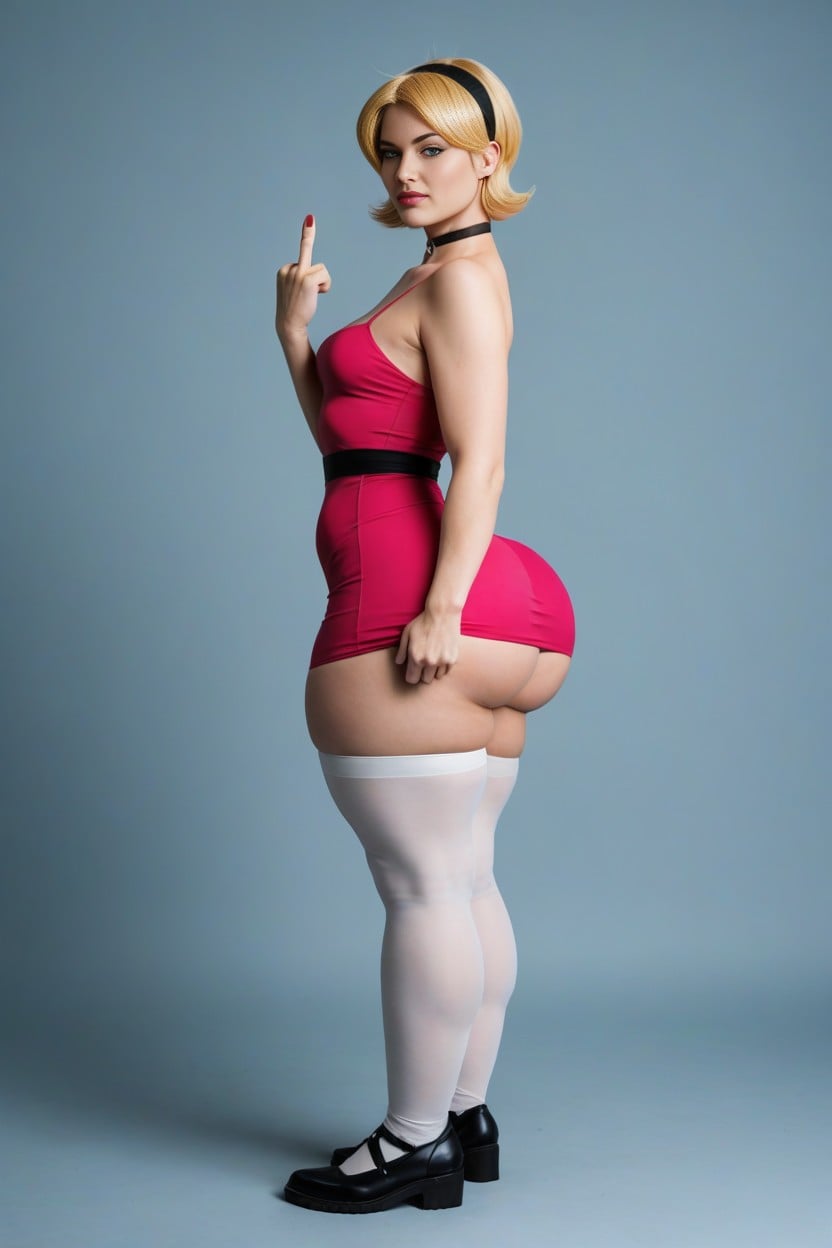 Big Hyper Bimbo Booty, Bodycon Dress, Visible Ass AI Porn