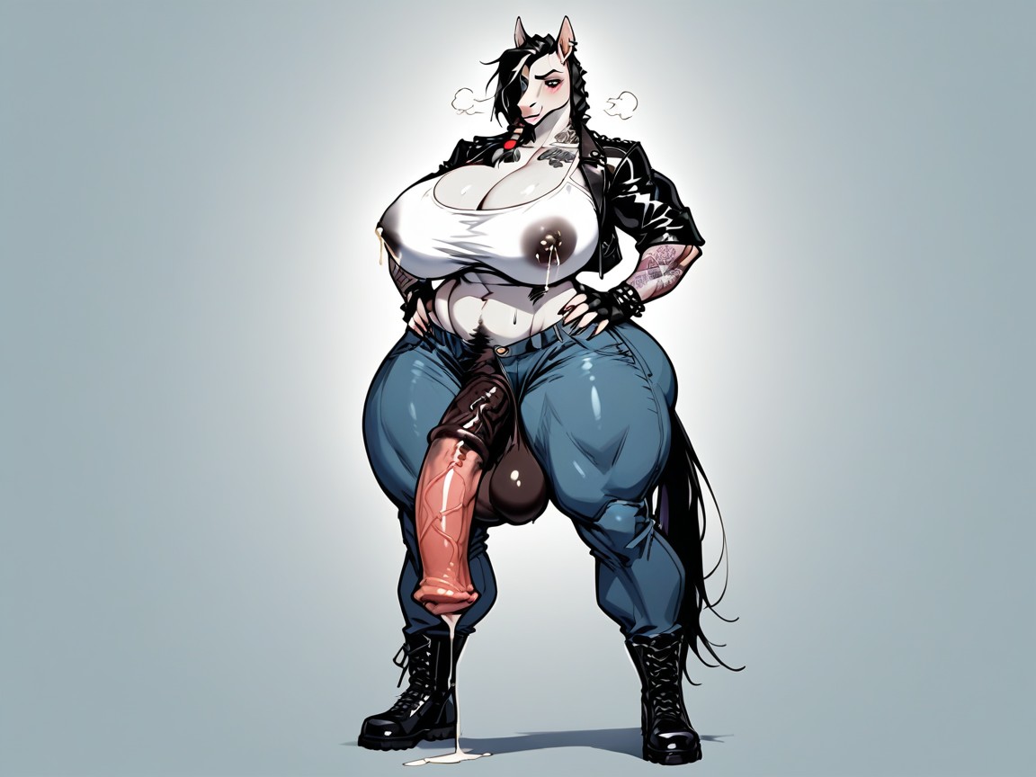Black Cock, Equinehorsecock, Black Hair Furry AI Porn