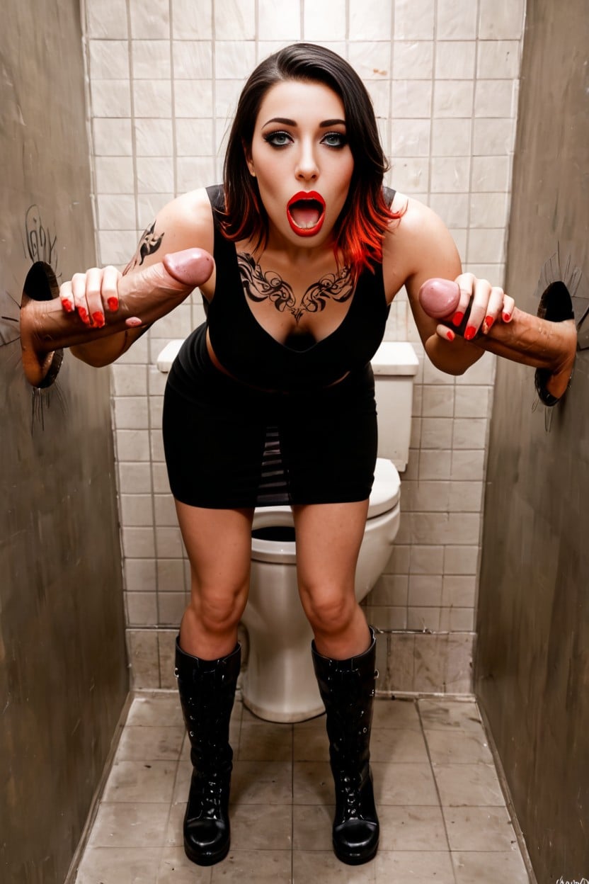 Black Tank Top, Excessive Facial Piercings, Glory Holes AI Porn