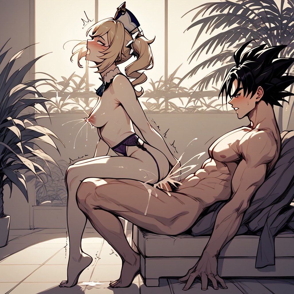 Excessive Eye Rolling, Full Body View, Couch Hentai AI Porn