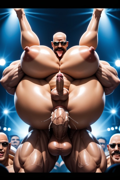 Big Hyper Nipples, Tongue Out, Massive Ass AI Gay Porn